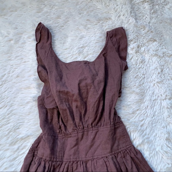 Free People Erin brown ruffle mini dress - Picture 3 of 7